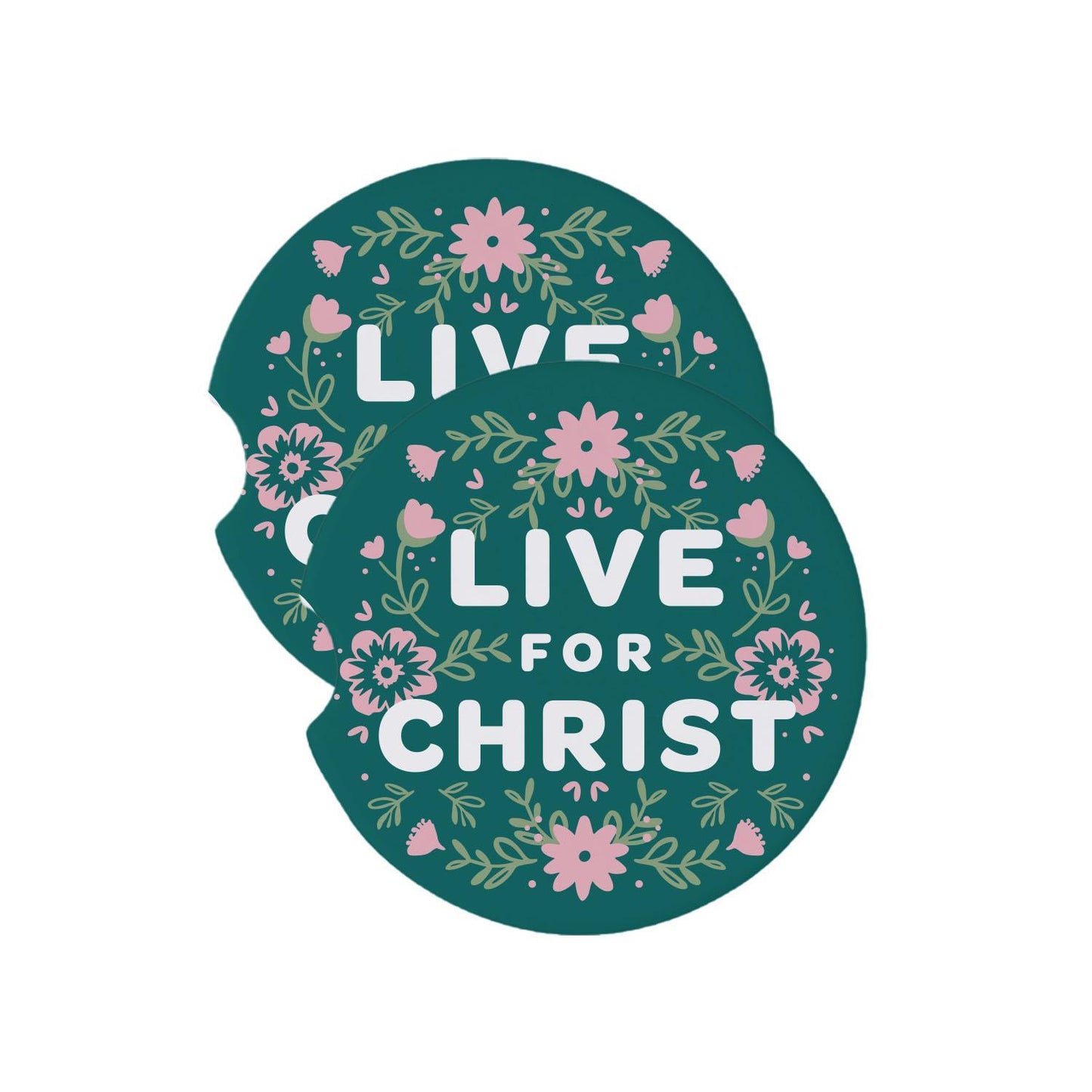 Mary Square Car Coasters - Live for Christ