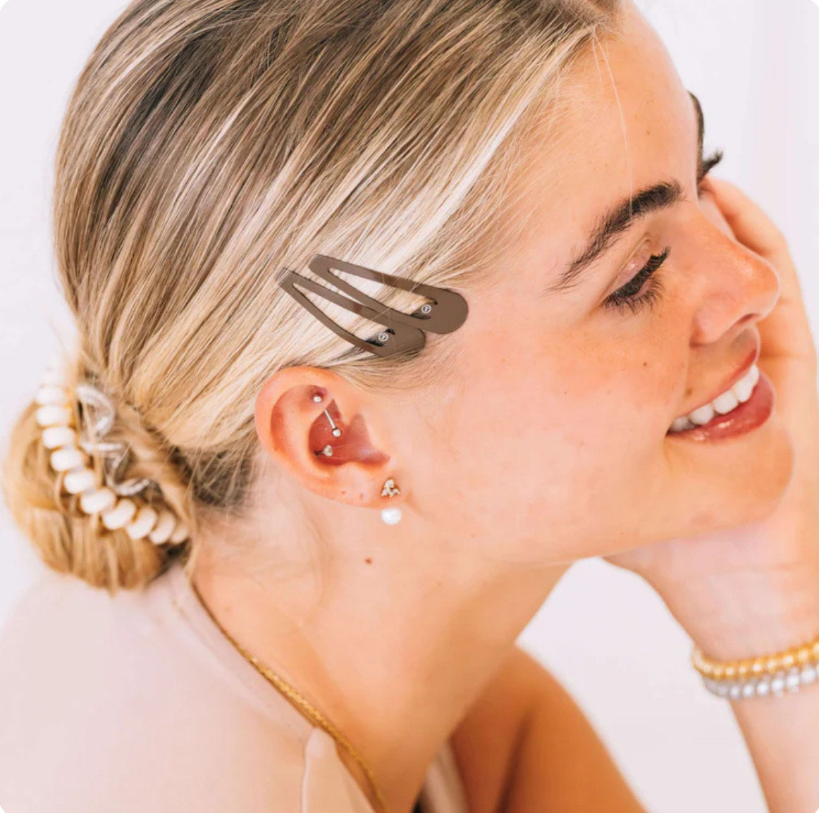 Teleties Snap Clip, Brown