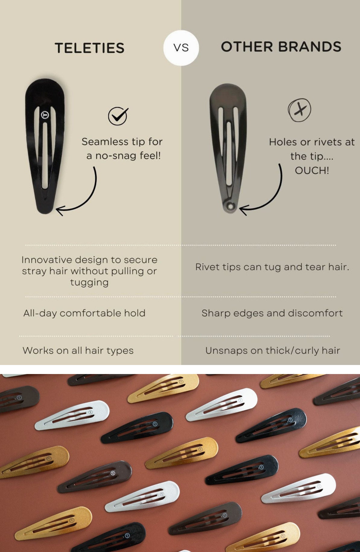 Teleties Snap Clips, Tropical Punch