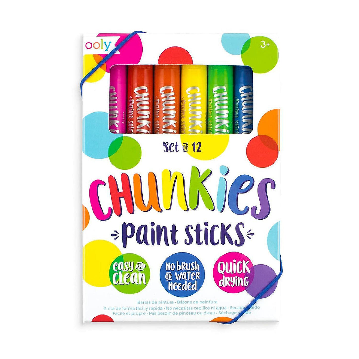 Ooly Chunkies 12 Paint Sticks for Kids, Mess Free Art Supplies for Toddlers