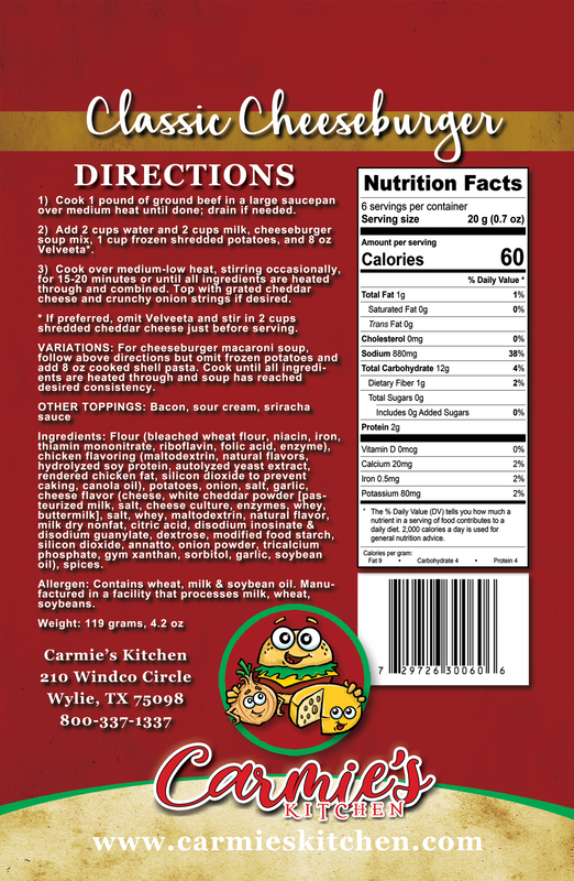Carmie's Classic Cheeseburger Soup Mix