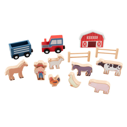 Mud Pie Wooden Farm Toy Set