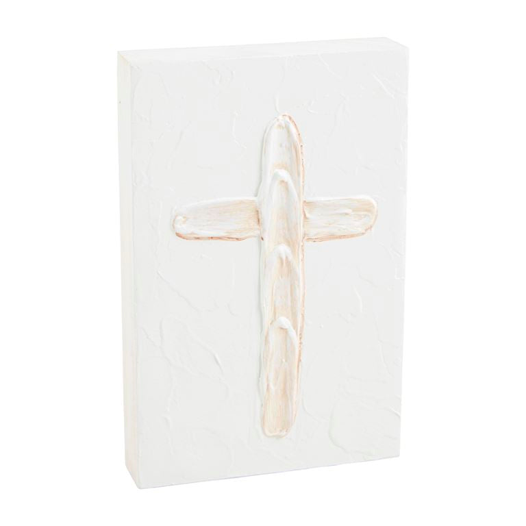 Mud Pie Cross Painted Plaque