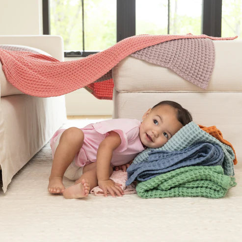 Bella Tunno Waffle Baby Blanket - Rain