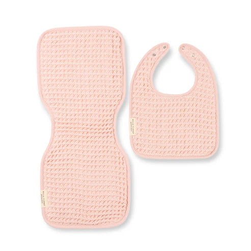 Bella Tunno Reversible Bib & Burp Set - Blush