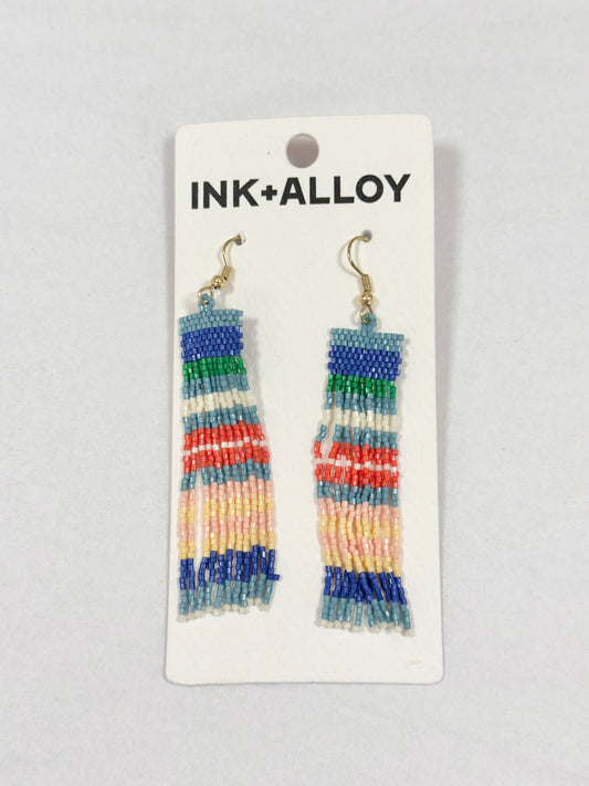 Ink + Alloy beaded fringe earrings