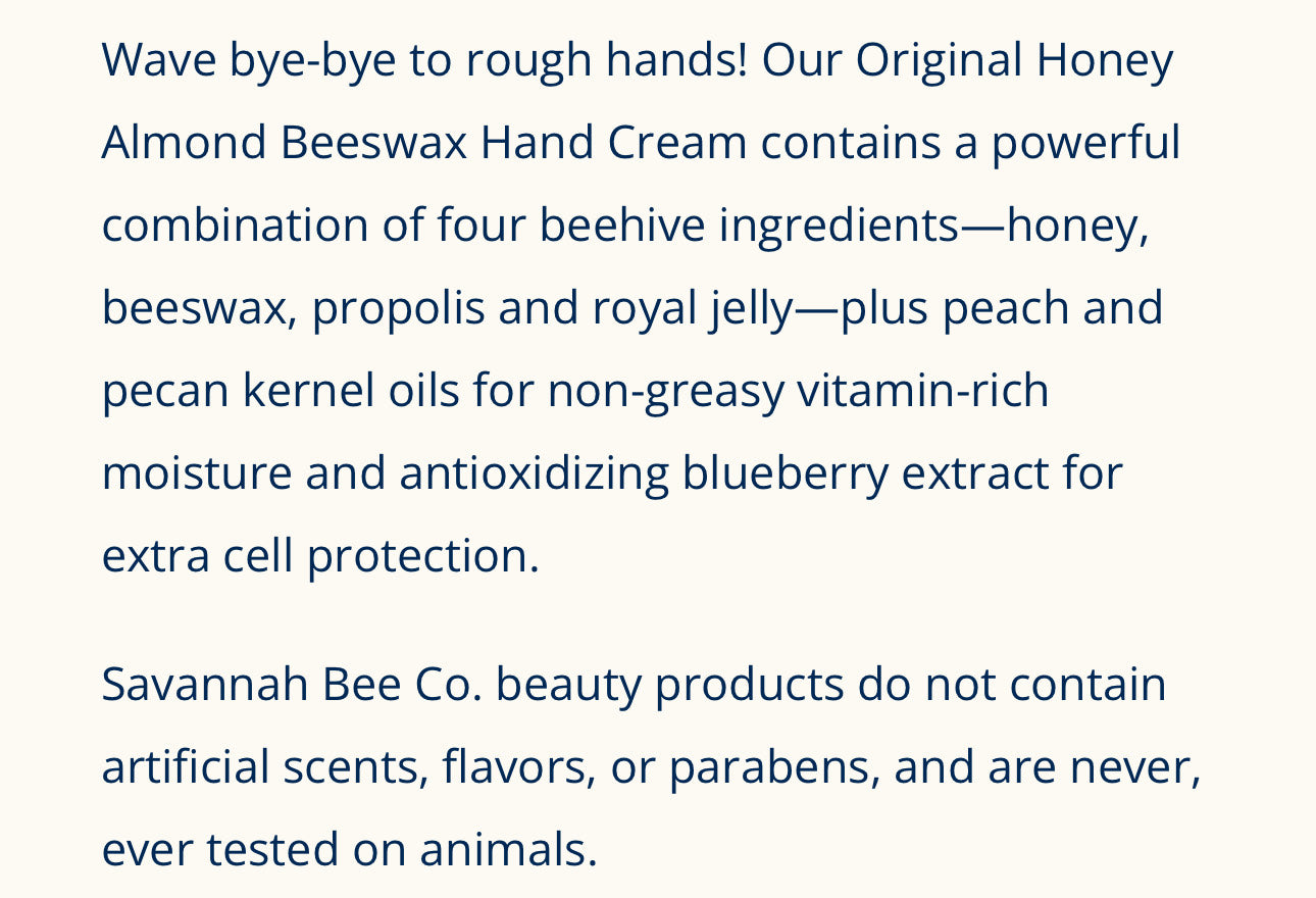 Hand Cream, Honey Almond 1.7oz