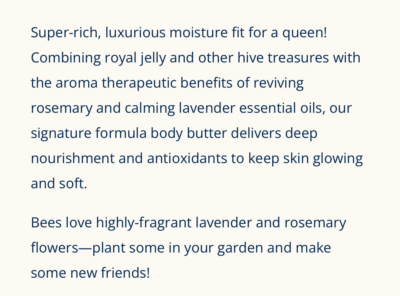 Royal Jelly Body Butter, Rosemary Lavender
