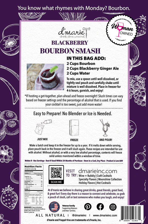 d'marie Blackberry Bourbon Smash Mix