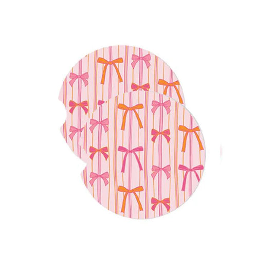 Mary Square Car Coasters - Bows