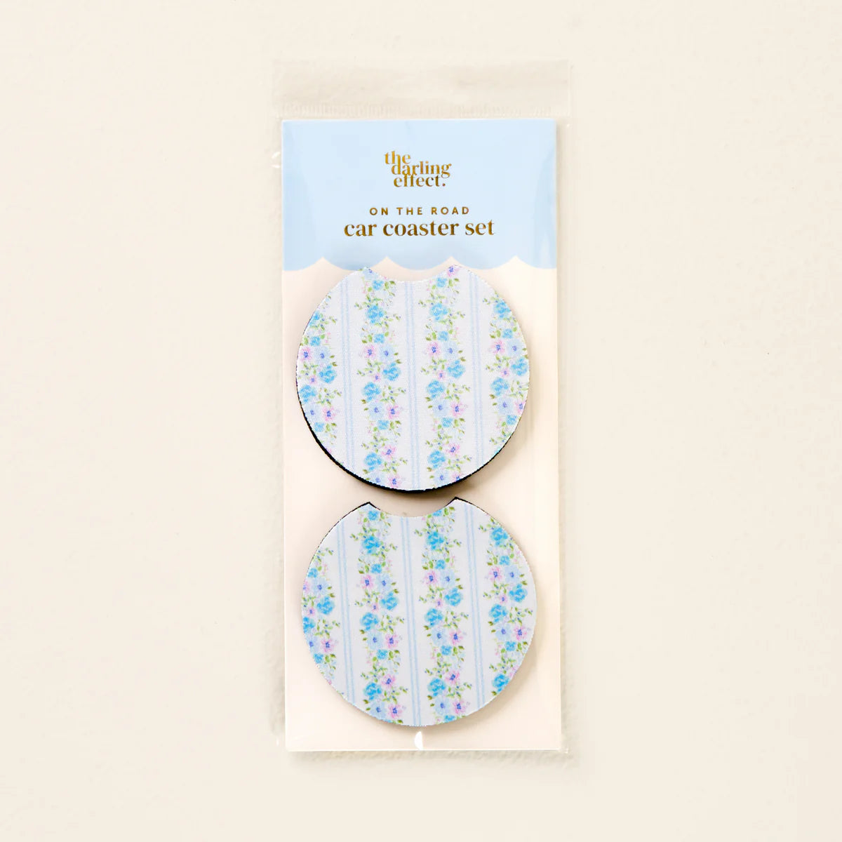 The Darling Effect Car Coasters - Petal Parade Blue