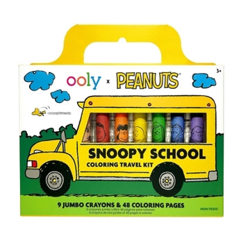 Peanuts Snoopy School Coloring Travel Kit Crayons & Coloring Pages